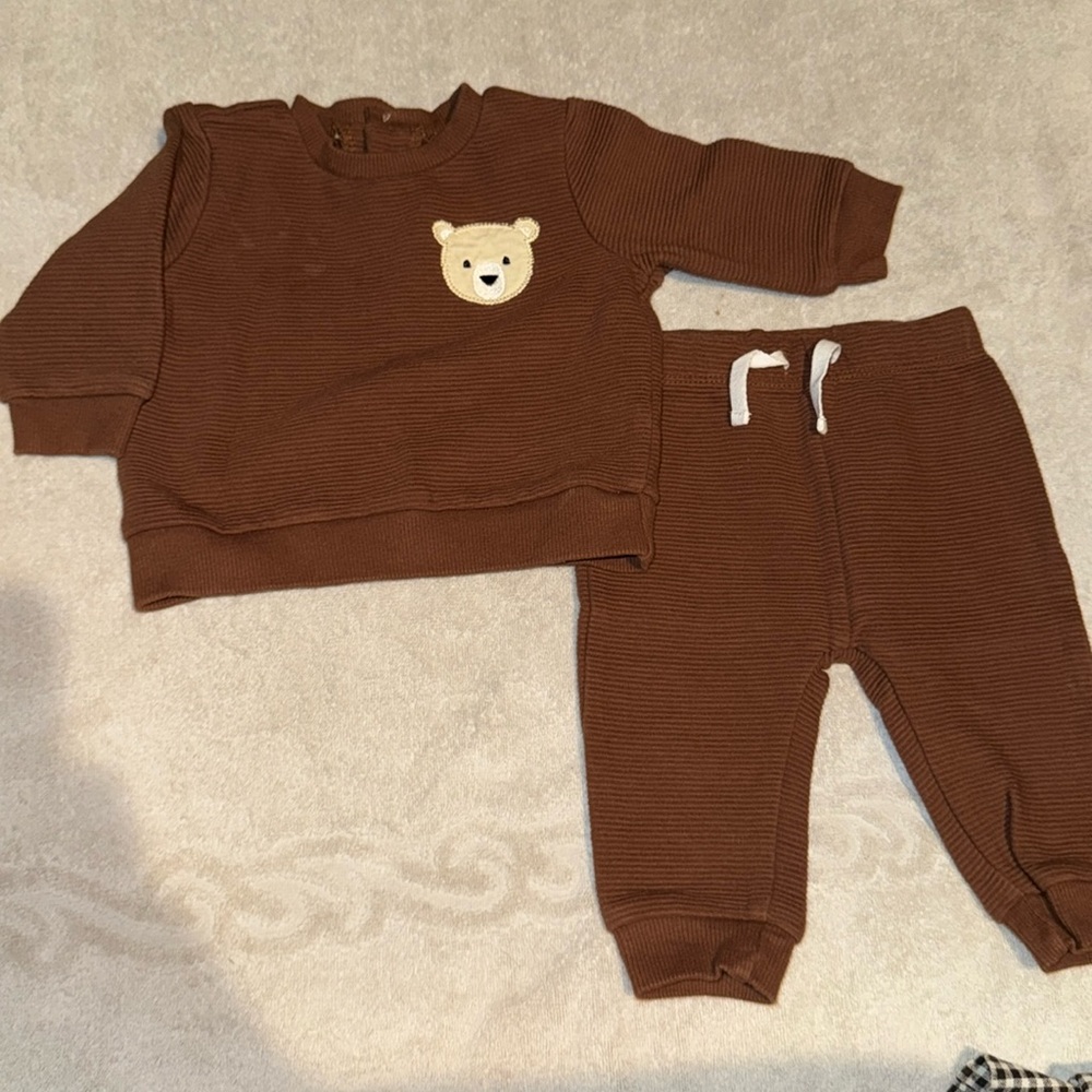 Brown Bear Kids Sweatshirt and Jogger Set